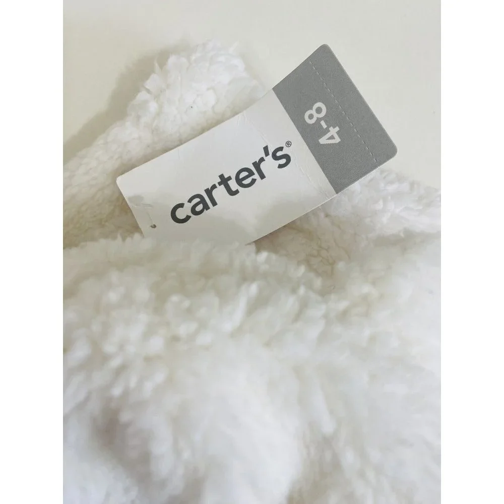 Carter’s Toddler Unisex‎ Cat Earflap Hat & Gloves Sherpa Set White Size 4-8
